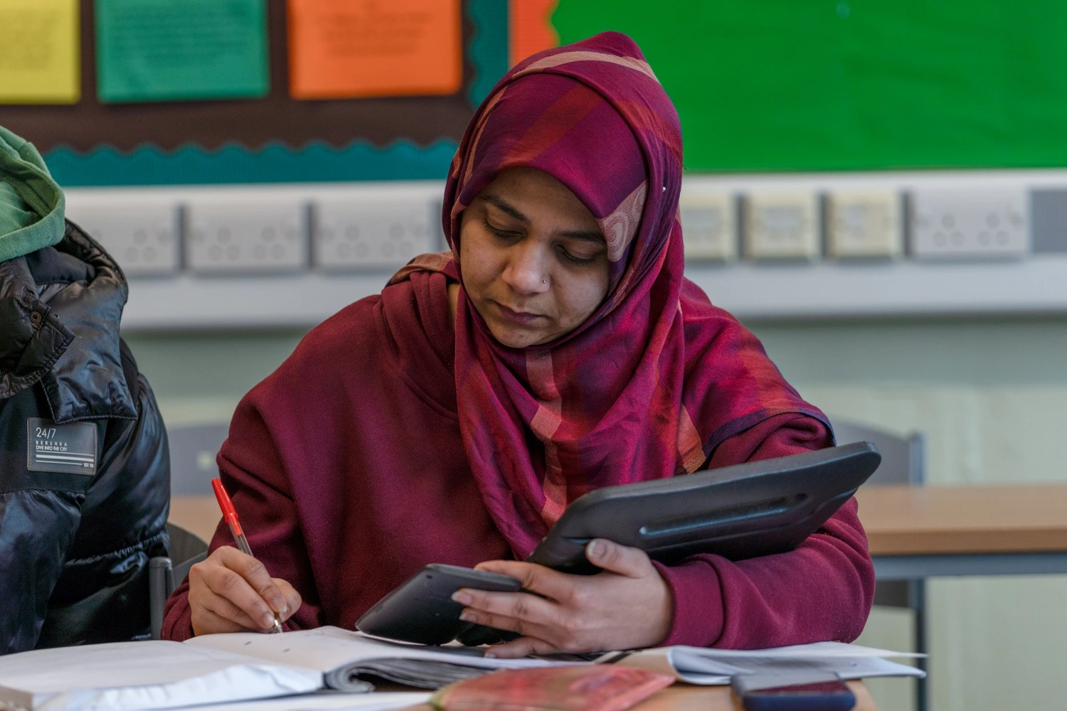 Student working with accounts